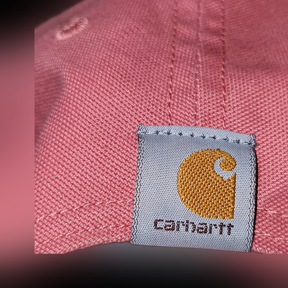 Carhartt Womens Pink & White Canvas Script Graphic Classic Ball Cap One Size - Picture 3 of 8